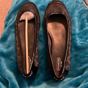Coach Black True signature C ballet flats slide on size 9